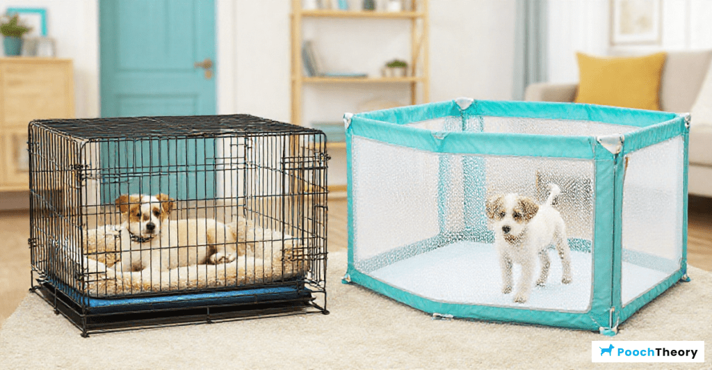 Difference between crate and playpen for puppies in apartments: which one to choose?