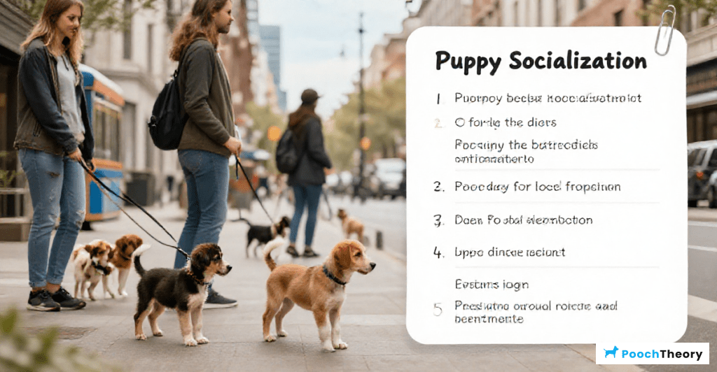 Puppy socialization checklist for city life - step by step guide.